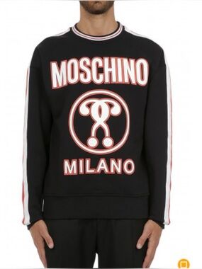 Moschino Milano Black Logo Crewneck Sweater unisex small